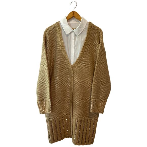 Anthropologie Maeve Layered Sparkle Wool Blend Sweater Mini Dress Size Medium - Picture 3 of 11